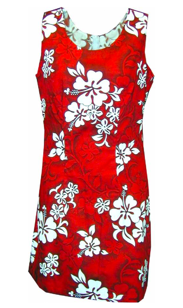 Red and white hot sale hawaiian dress