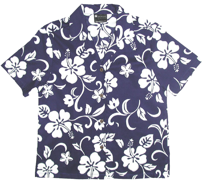 Women's Purple Hawaiian Shirts with Hibiscus Flowers