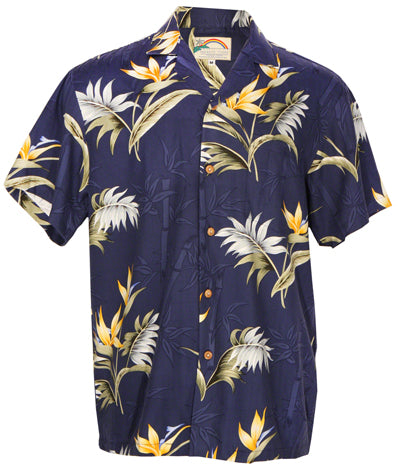 Bamboo Paradise Navy Hawaiian Shirt X-Small