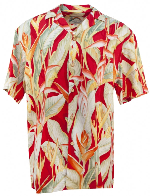 Rayon Heliconia Hawaiian Shirt