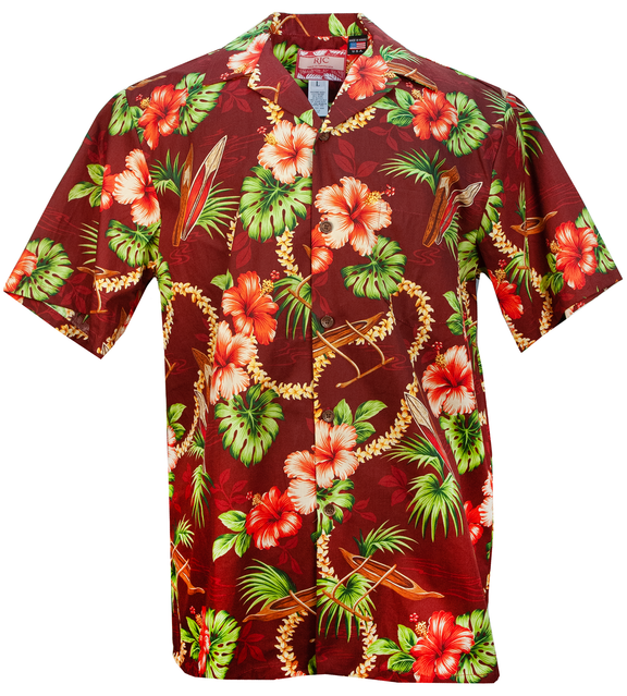 Wave Riders Mens Hawaiian Shirt in Red – Paradise Clothing Co