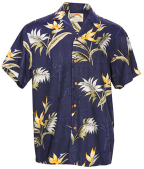 Bamboo Paradise Mens Shirt in Navy – Paradise Clothing Co