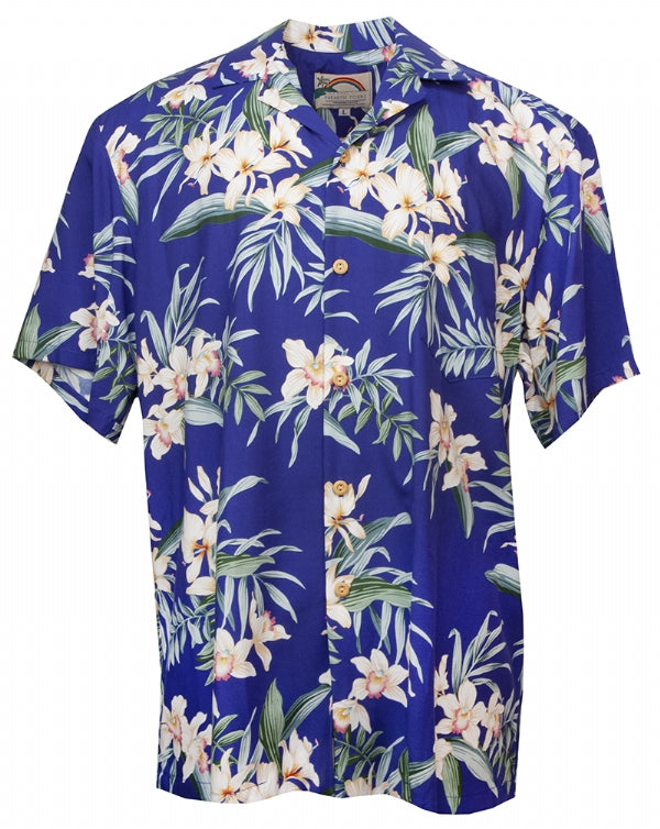 Orchid Ginger Mens Shirt in Royal – Paradise Clothing Co